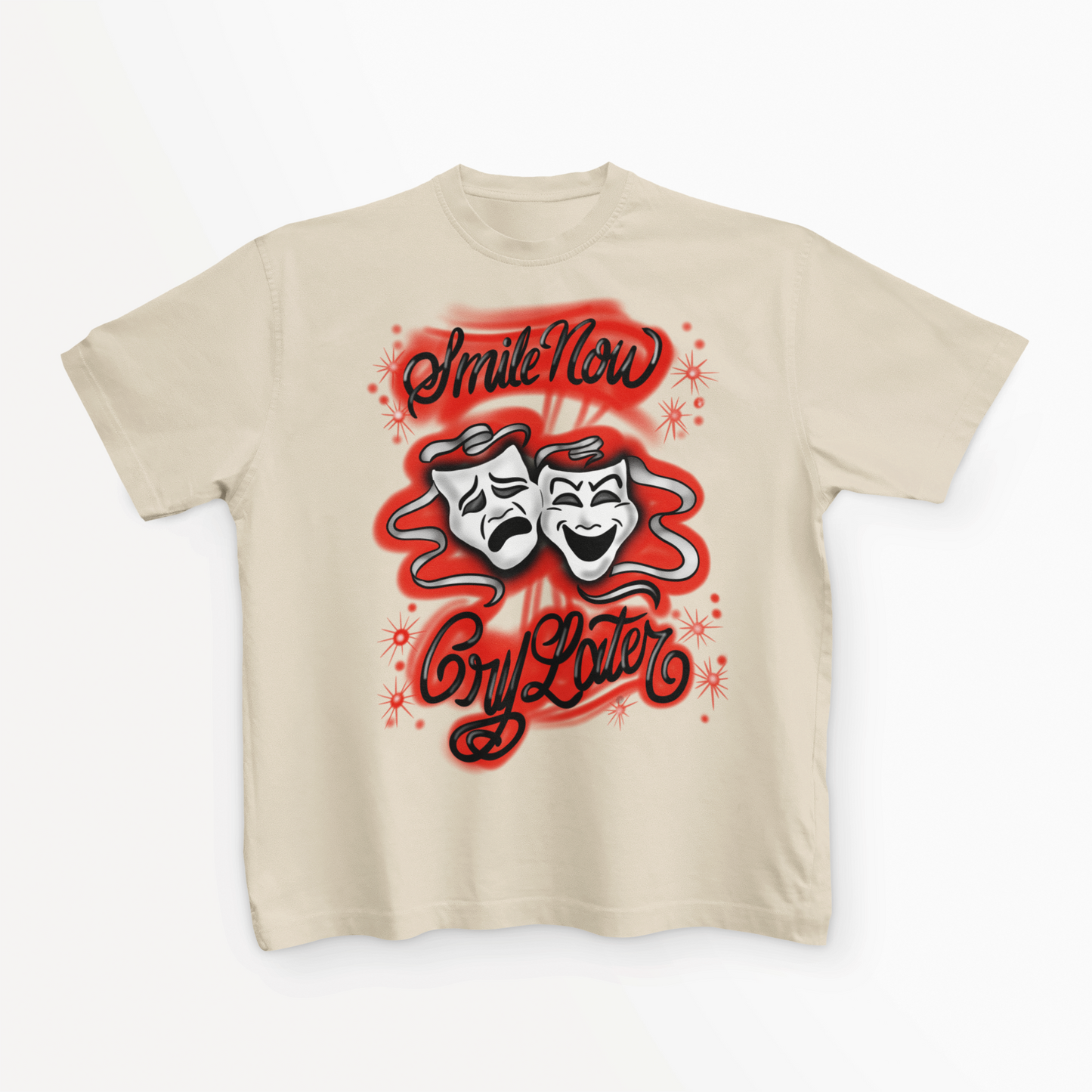 Red smile now cry later face masks T shirt unisex Adults & Kids