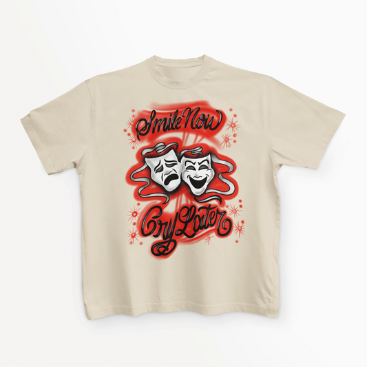 Red smile now cry later face masks T shirt unisex Adults & Kids