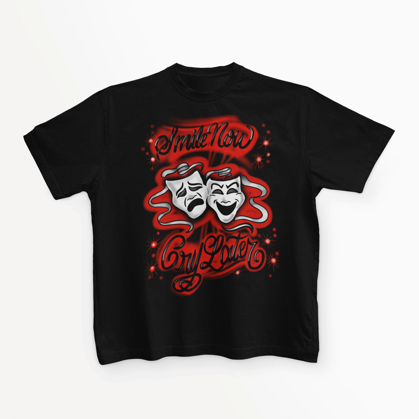 Red smile now cry later face masks T shirt unisex Adults & Kids