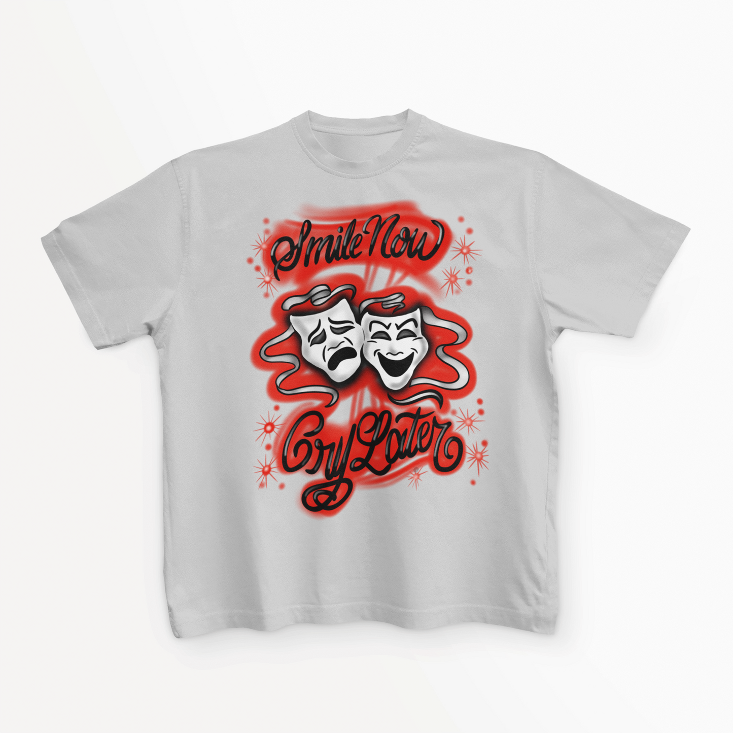 Red smile now cry later face masks T shirt unisex Adults & Kids