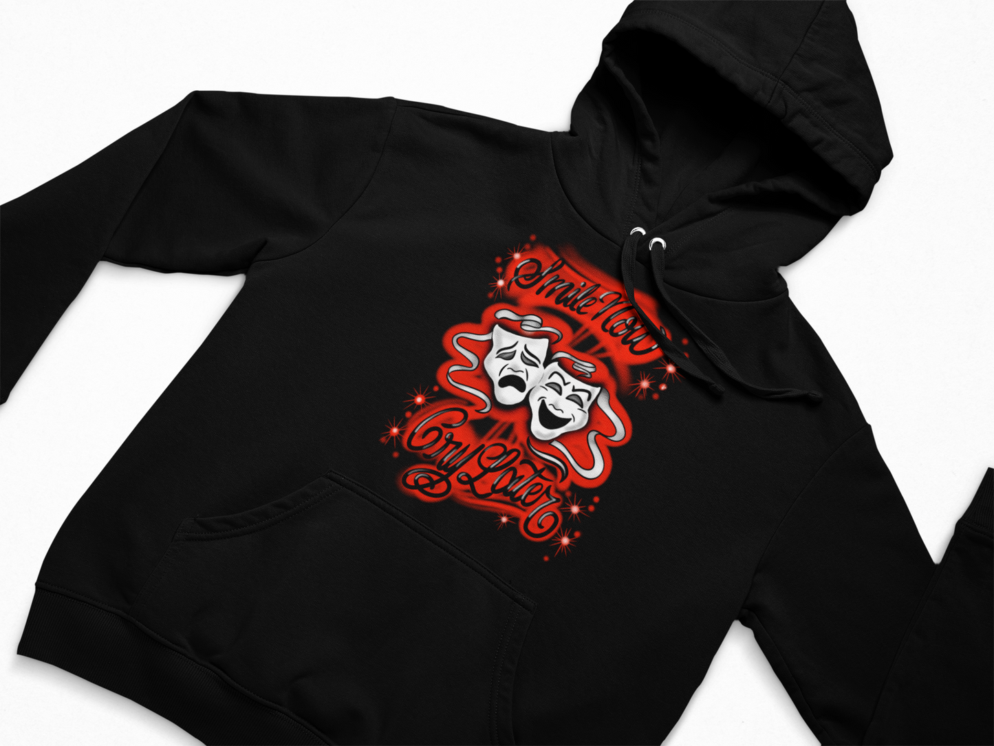 Red smile now cry later face masks Hoodie Unisex Adults & Kids