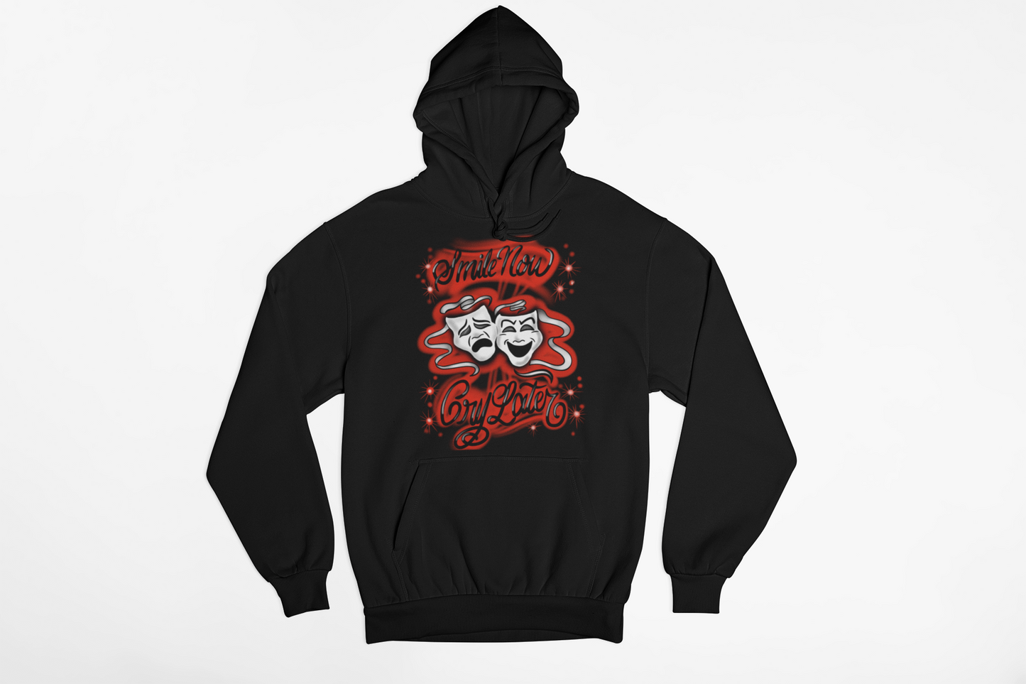 Red smile now cry later face masks Hoodie Unisex Adults & Kids