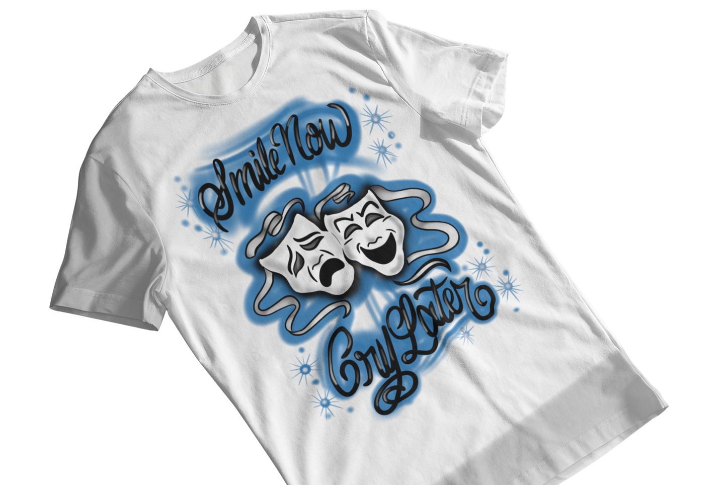 Blue smile now cry later T shirt unisex Adults & Kids