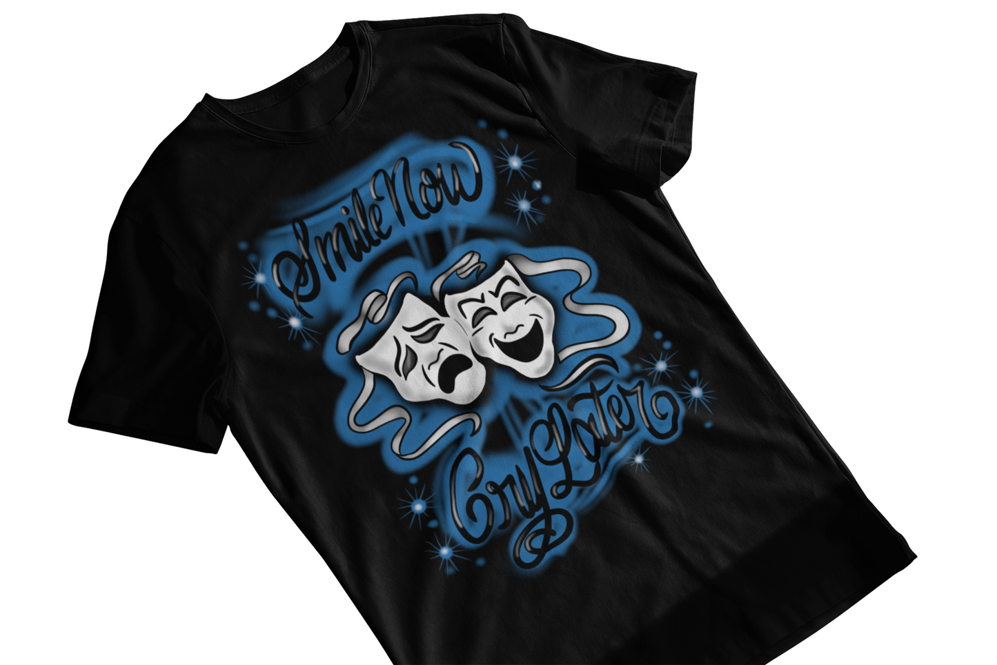 Blue smile now cry later T shirt unisex Adults & Kids