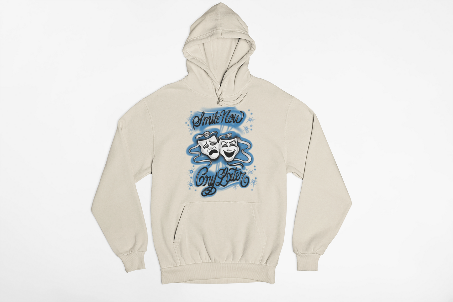 Blue smile now cry later face masks Hoodie Unisex Adults & Kids no