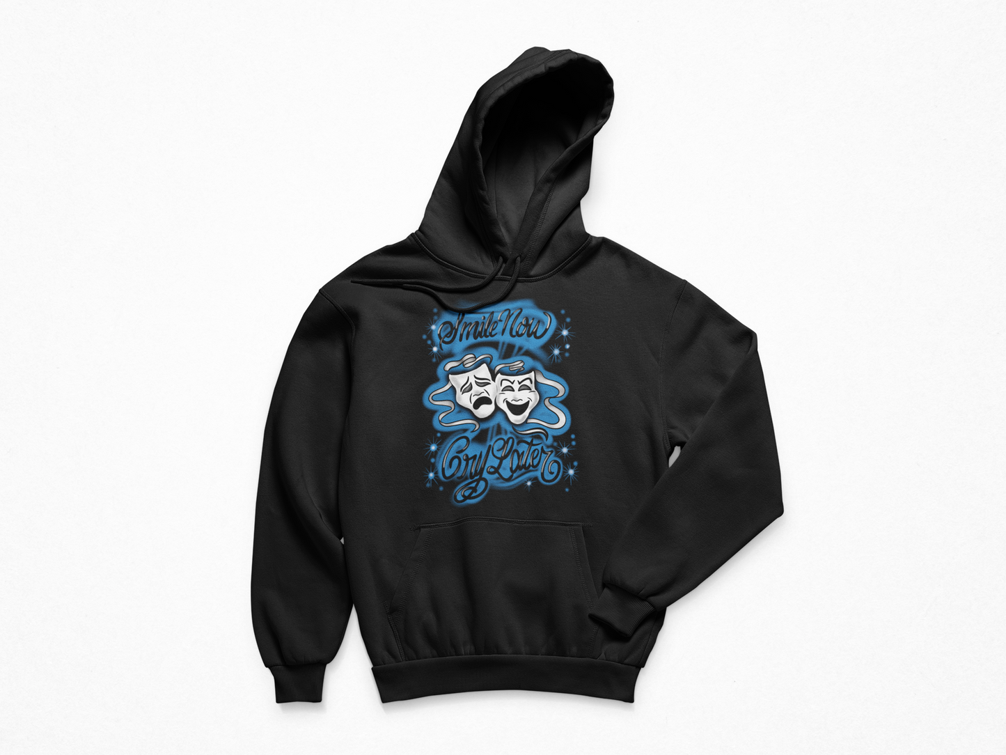 Blue smile now cry later face masks Hoodie Unisex Adults & Kids no