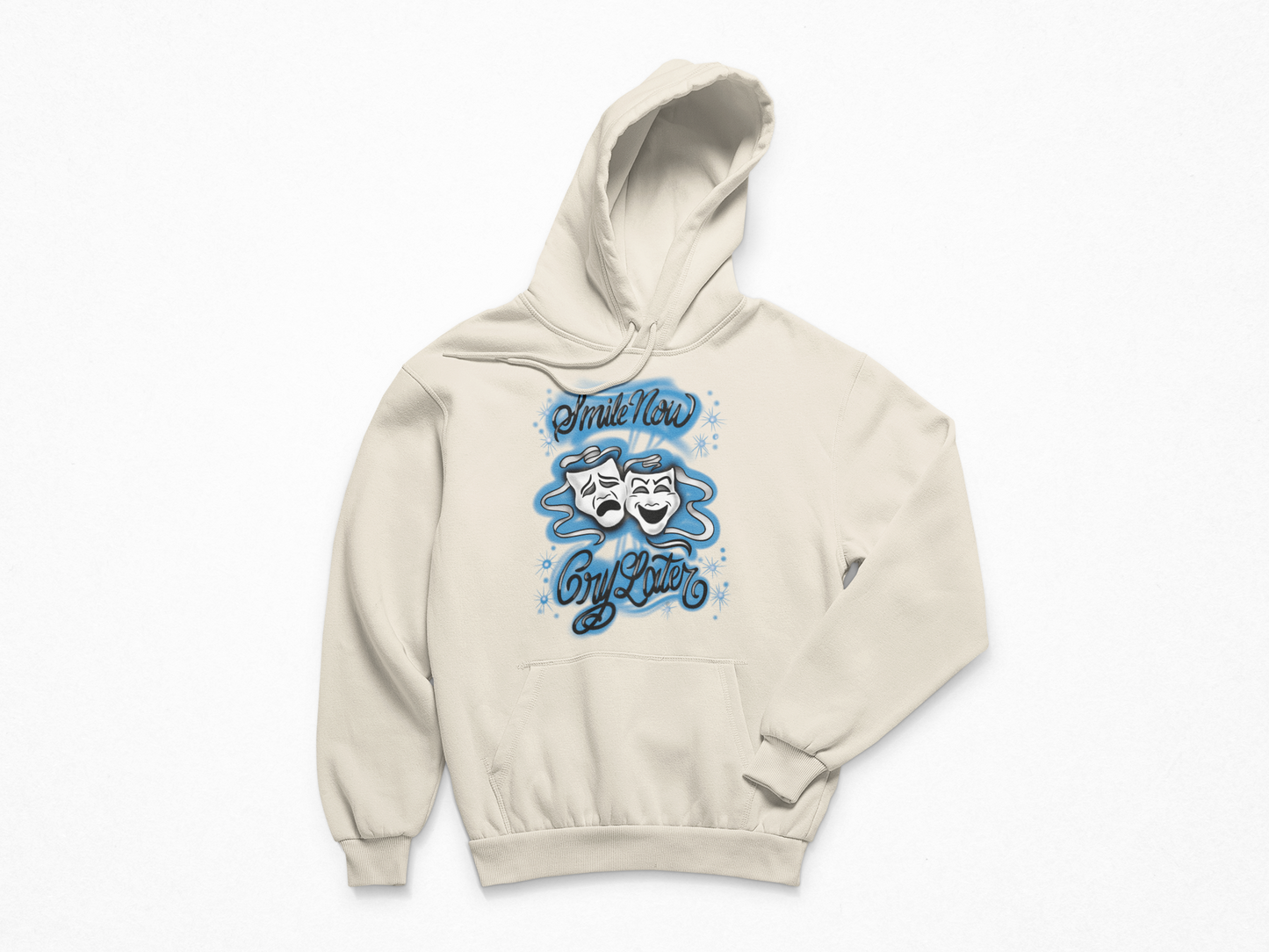 Blue smile now cry later face masks Hoodie Unisex Adults & Kids no