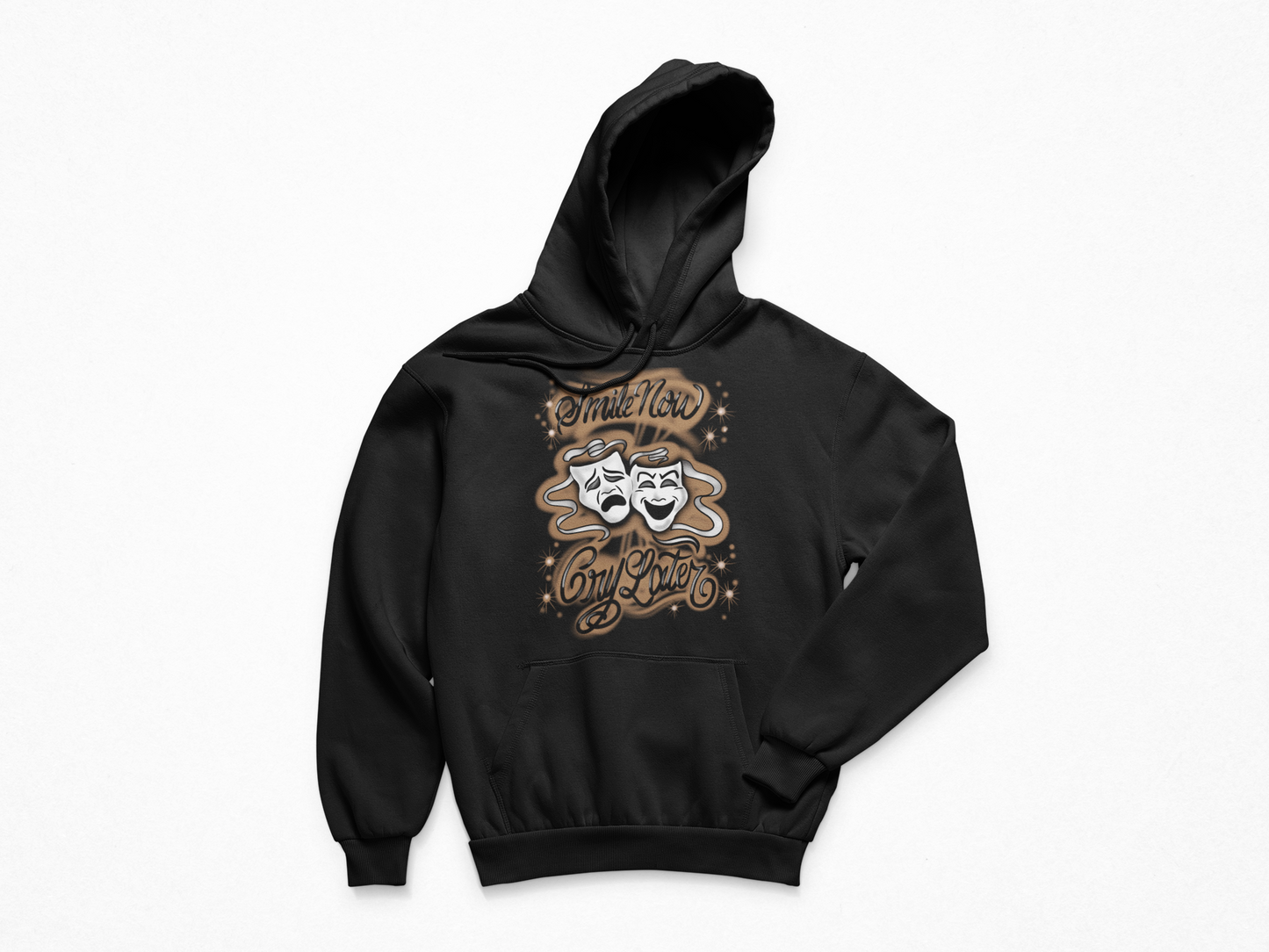 Brown smile now cry later face masks Hoodie Unisex Adults & Kids no