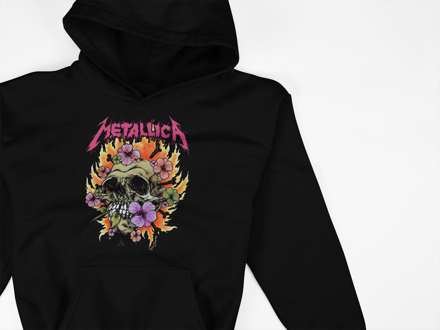 Metallica Skull Roses Hoodie Unisex Adults & Kids