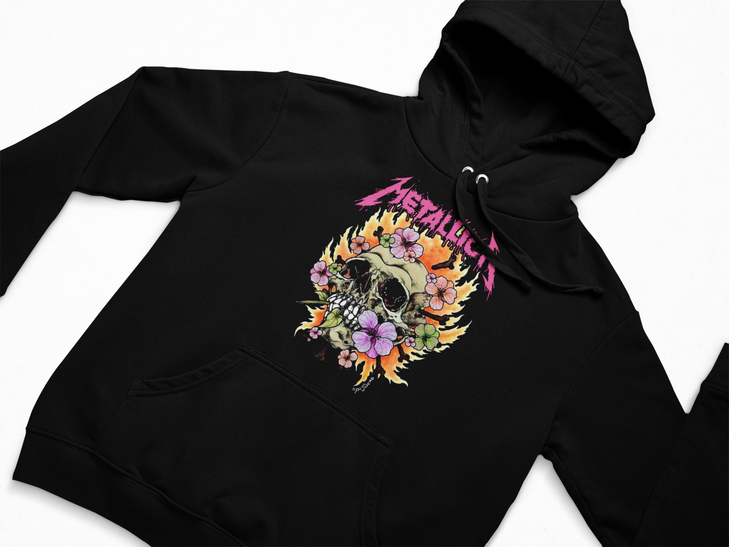 Metallica Skull Roses Hoodie Unisex Adults & Kids